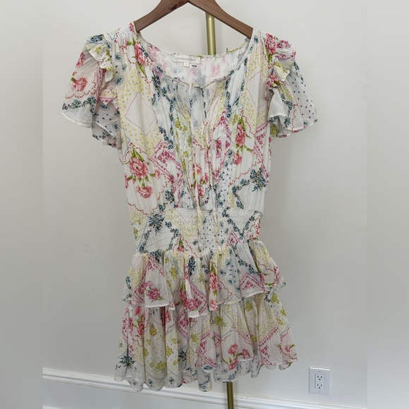 Love Shack Fancy Audette Frill mini dress in large; like new. - Picture 1 of 4